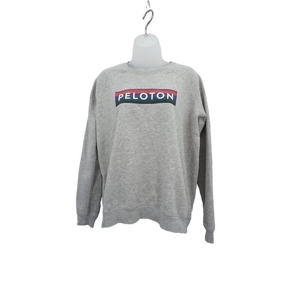 Peloton Sweatshirt Medium Together We Go Far Gray Long Sleeve Crew Neck Cycling - Picture 1 of 11